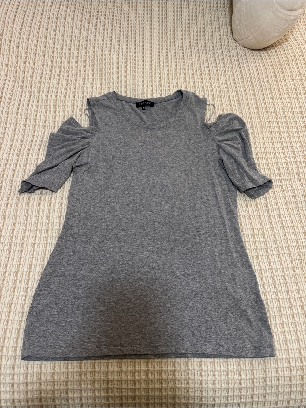 1. STATE Heather Gray Cold-Shoulder Short Sleeve Tee